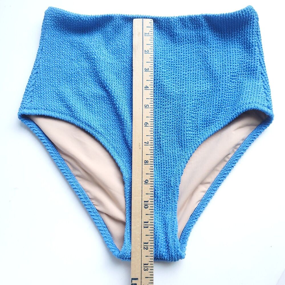 J Crew Bikini Set 2 Piece Swimsuit 1 Shoulder Padded Top XS High Rise Bottom S - Picture 10 of 11